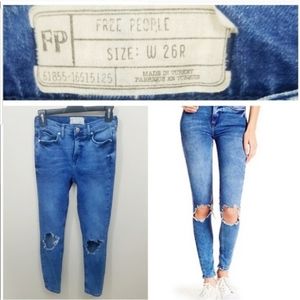 Free People Busted Knee Distressed Skinny Jeans